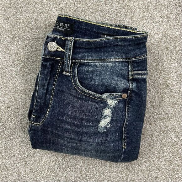 Judy Blue Denim - Judy Blue Jeans Skinny Fit Women's Size 0/24 Stretchy Raw Hem